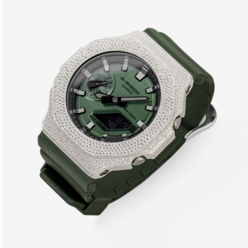 Часы из серебра с фианитами G-SHOCK 2100b