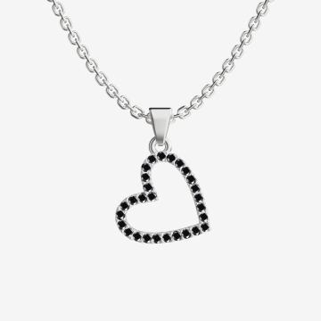 Подвеска из серебра BLACK HEART S