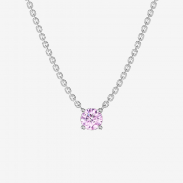 Подвеска из серебра с фианитом Solitaire Pink 4 мм