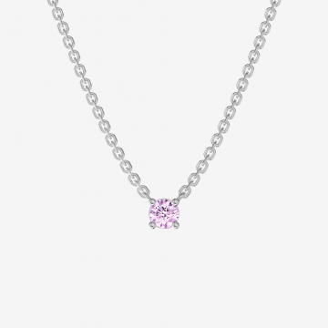 Подвеска из серебра с фианитом Solitaire Pink 3 мм